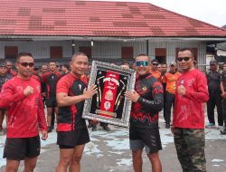 Jalin Keakraban dan Kebersamaan, Jajaran Satgas Puncak Jaya Adakan Pertandingan