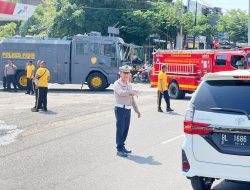 Polres Pidie Kerahkan Mobil AWC untuk Padamkan Kebakaran di SPBU Kuala Beukah