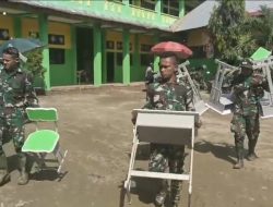 Tertimbun lumpur pasca banjir Bandang, TNI Pulihkan MIN 2 Pidie Jaya