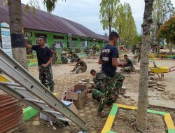 TNI Renovasi SD Negeri 1 Tualang Cut Pascabanjir Bandang