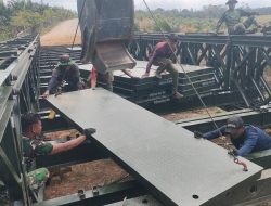 Yon Zipur 16/DA kebut Pembangunan Jembatan Bailey Blang Reubik–Buket Sendang Aceh Utara