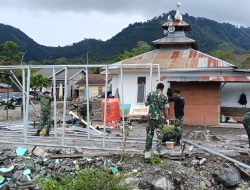 Dukung Pemulihan Pascabencana di Bener Meriah, Kodim 0119/BM Bangun Fasilitas MCK