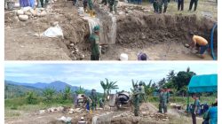 Bersama Masyarakat, TNI Bangun Jembatan Gantung di Aceh Tenggara.