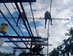 Kodim 0108/Agara Bersama Warga Percepat Pembangunan Jembatan Gantung Perintis, Progres Capai 77 Persen