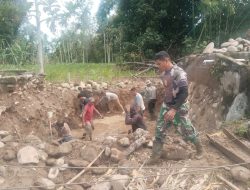 Semangat Gotong Royong TNI dan Masyarakat, Pembangunan Jembatan Gantung di Aceh Tenggara Capai Progres 34 Persen