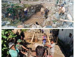 Kodim 0108/Aceh Tenggara Bangun Pondasi Jembatan Gantung Perintis di Desa Darul Makmur