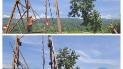 Kodim 0108/Agara bersama warga percepat pembangunan Jembatan Gantung Kumbang Jaya, Aceh Tenggara