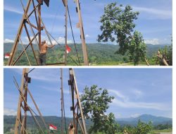 Kodim 0108/Agara bersama warga percepat pembangunan Jembatan Gantung Kumbang Jaya, Aceh Tenggara