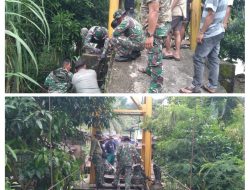 Kodim 0108/Agara Rehab jembatan gantung, dampak dari Banjir Bandang di Lawe Beringin Aceh Tenggara