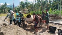 Kodim 0108/Agara Percepat Pembangunan Jembatan Gantung Perintis di Ds. Kuta Ujung, Aceh Tenggara