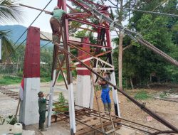 Progres 73 Persen, Pembangunan Jembatan Gantung Perintis Aceh Tenggara Masuki Tahap Pemasangan Hanger Sling