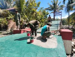 Gotong Royong Kodim 0108/Agara dan Warga Percepat Penyelesaian Jembatan Gantung Perintis di Aceh Tenggara