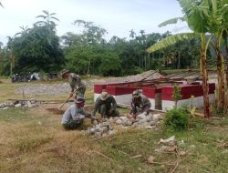 Kodim 0108/Agara dan Warga Percepat Pembangunan Jembatan Gantung di Kuta Ujung, Aceh Tenggara, kini Progres Capai 80 Persen
