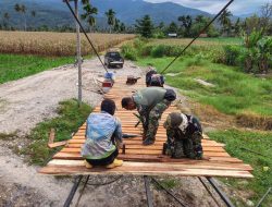 Progres Capai 86 Persen, Kodim 0108/Agara kebut Pembangunan Jembatan Gantung di Kuta Ujung Aceh Tenggara