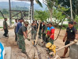 Kodim 0108/Agara dan Masyarakat Kebut Pembangunan Jembatan Gantung di Lawe Ger Ger, Aceh Tenggara