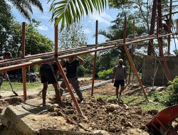 TNI bangun Jembatan Gantung di Ds. Serasah Aceh Kab. Singkil, Progres Capai 40,10 Persen.