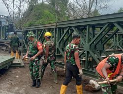 Pengerjaan Jembatan Bailey Bale Redelong Bener Meriah Capai 85 Persen, TNI dan Warga terus Kebut Penyelesaian