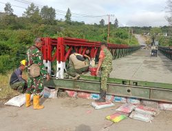 Prajurit TNI hampir rampungkan Pengerjaan Jembatan Bailey Bale Redelong, Bener Meriah progres kini Capai 93 Persen