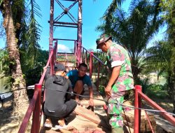 Progres 46,05 Persen, Pembangunan Jembatan Gantung di Serasah oleh Prajurit TNI Terus Berjalan, Perkuat Akses Cibubukan-Serasah Aceh Singkil